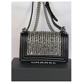Chanel-Limited Edition Chanel small boy pearl and crystal embellished-Black